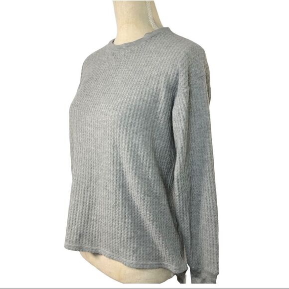 Project Social T Waffle Knit Top High Low Hem Grey Size XSmall Oversized - Picture 1 of 10